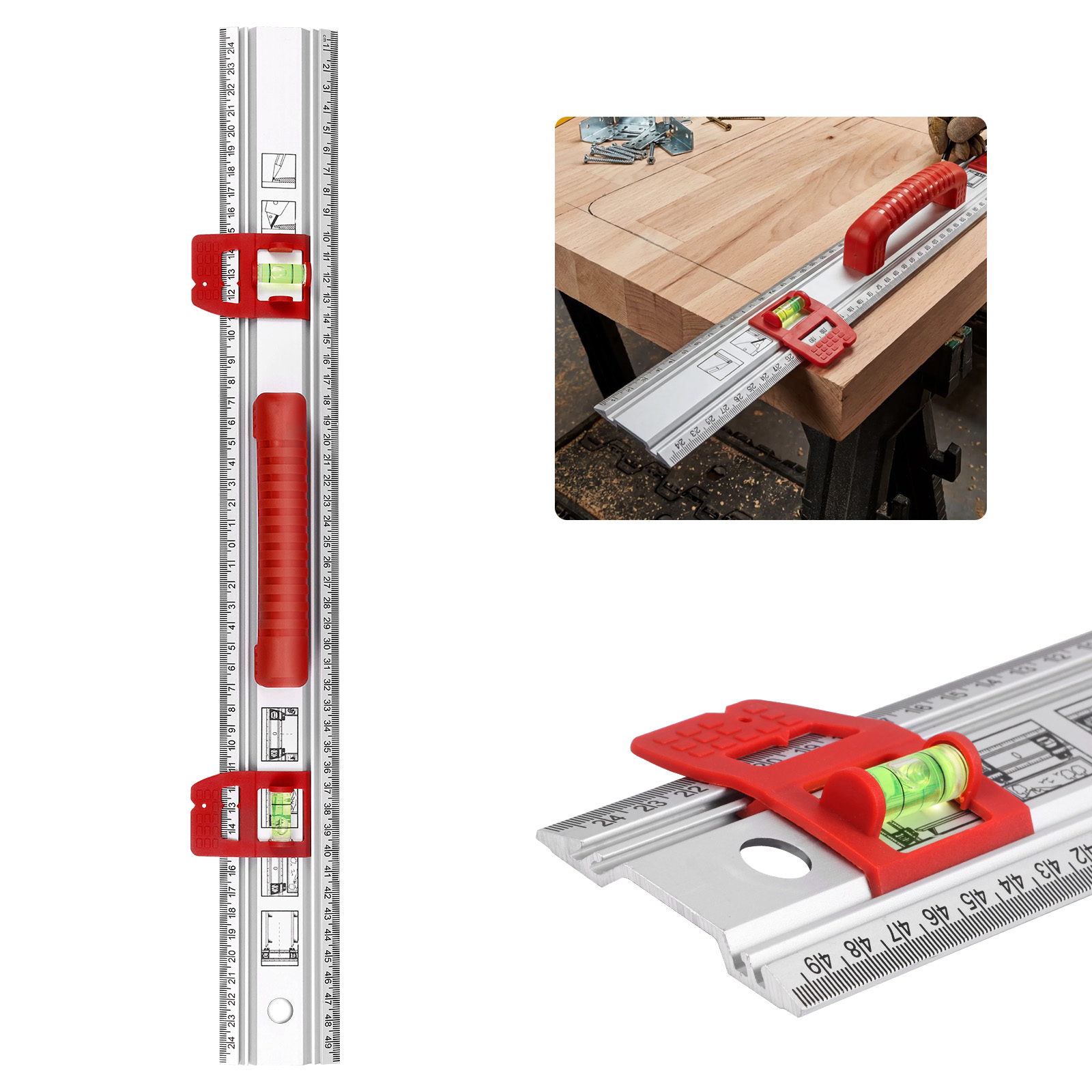 Home Improvement Mark - Alüminyum Seviye Cetveli Kayar Kılavuzlu İşaretleme