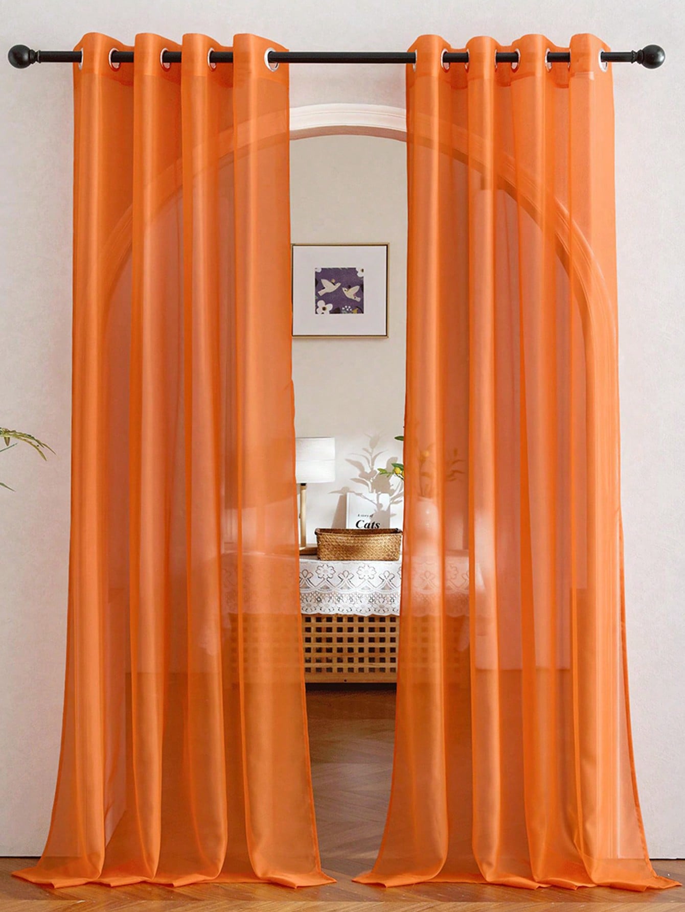 1 adet Şık Şeffaf Turuncu Orga - Curtain Rods incelemesi ve fiyatı
